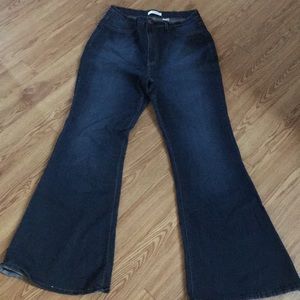 High rise stretch bell bottom jeans